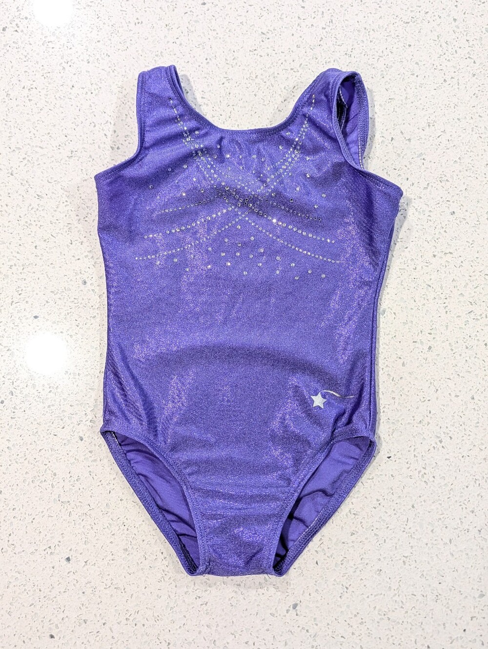 TINY TODDLER Destira Gymnastics Dance Leotard CXXS 2XS XX Small Purple RHINESTON